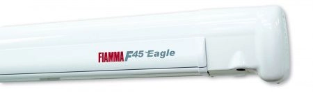Маркиза Fiamma F45 EAGLE, 4м, электро 12V, настенная, корпус белый, полотно серое, артикул 06472A01R